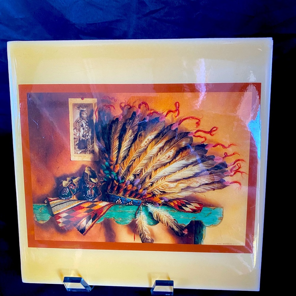 Leanin Tree Ceramic Tile “In the Shadow of the Great Chief” By Lisa Danielle